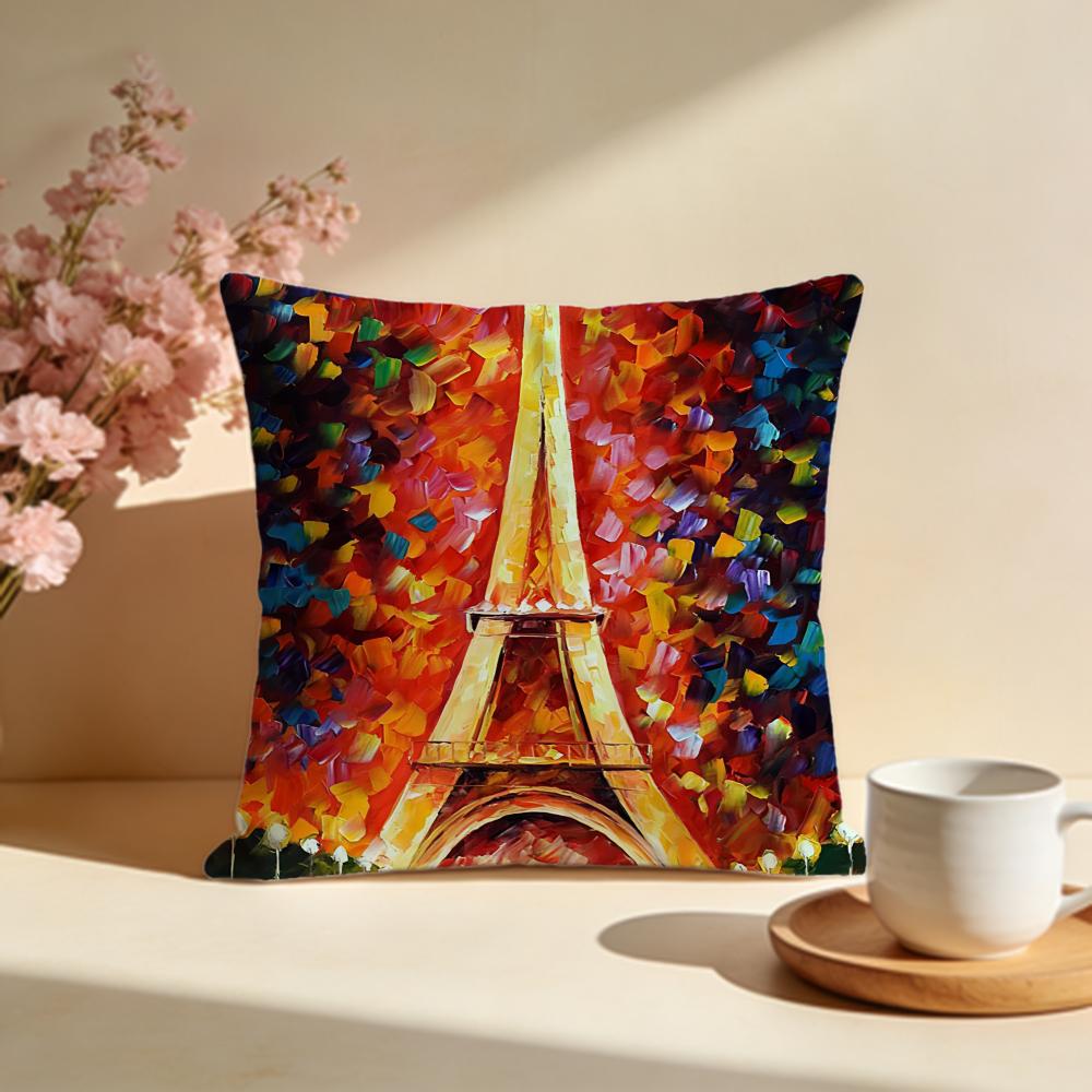 Fashion LLeonid Afremov Oilful Cushion Cover Stylish Washable Pillow Cover Ideal for Couch Bedroom Car Decoration