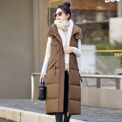 Giacca lunga invernale in cotone stile coreano da donna alla moda con gilet dalla vestibilità ampia