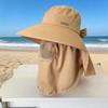 Wide Brim Foldable Shawl Hat Anti Uv Adjustable Integrated Face Mask Fisherman Hat Large Brim Sun Hat Tea Picking Hat Summer