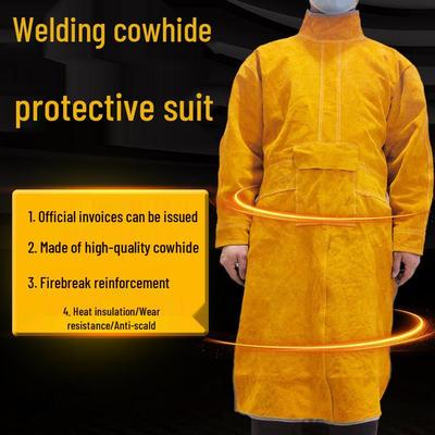 Delantal de Soldadura Reversible de Cuero de Vaca Resistente al Desgaste - Protección Antiescaldaduras y Antirradiación para Soldadores