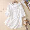 2024 Women's Chinese-Style Jacquard Embroidered Cotton-Linen Hooded Cardigan Shirt - Casual and Trendy Summer Wear