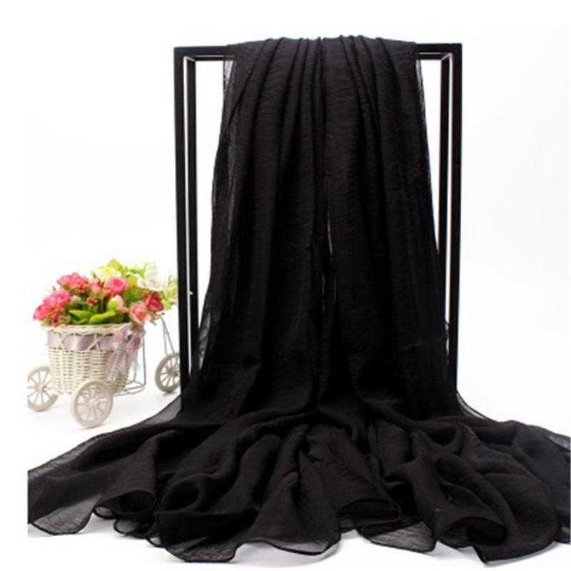 Extra Large Imitation Silk Scarf Solid Color Silk Scarf Seaside Beach Towel Long Spring and Autumn Women's Gauze Scarf Chiffon Scarf Women