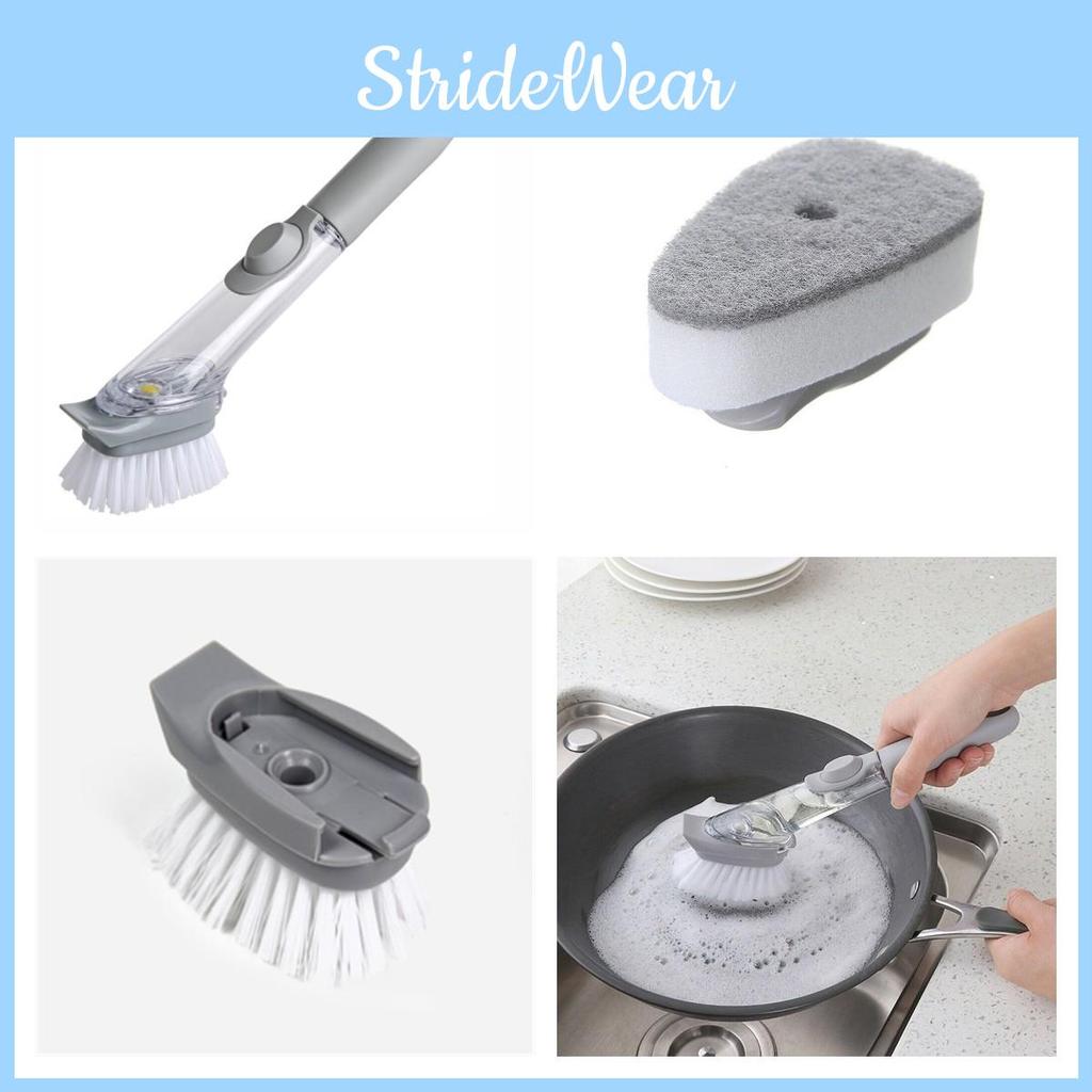 Hassle-free Pot Cleaning With Liquid Dispensing Brush