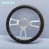 JDM 14" Real Wood Polished Muscle Steering Wheel 5 Bolts Vintage Retro Car Steering Wheel Universal