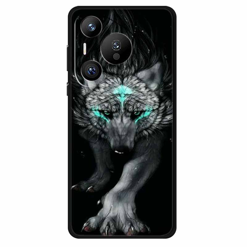 For Huawei Pura 70 Ultra Pro Case Silicone Animal Painted TPU Soft Phone Back Cover For Pura70 Pro+ Lion Shockproof Case Pura70