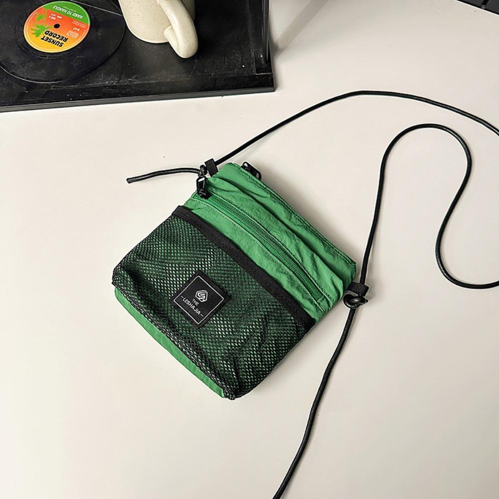 Mesh Crossbody Phone Pouch Sports Small Square Bag Fashion Nylon Shoulder Bag  Daily Matching