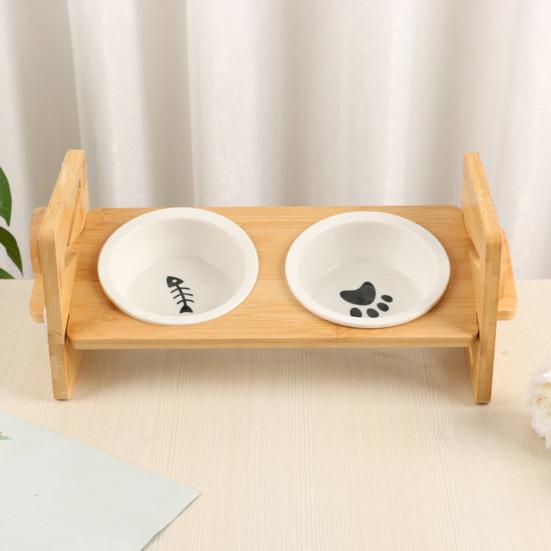 Elevated Cat Bowl Stand Comfortable Feeding Position Adjustable Height Anti-spill for Healthy Eating Habits