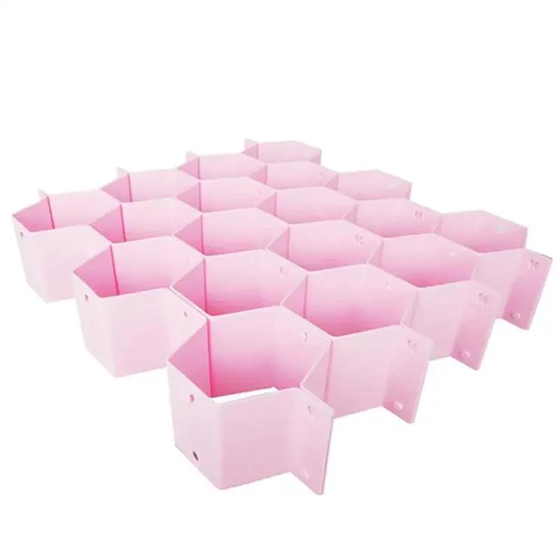 

Разделители для ящиков в виде сот, Индивидуальная организация нижнего белья и носков, 18 розовый