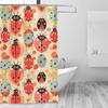 Ladybugs Cartoon Pattern Shower Curtain Heavy Duty Thick Bathroom Curtains Modern Farmhouse Waterproof Lightweight Bath