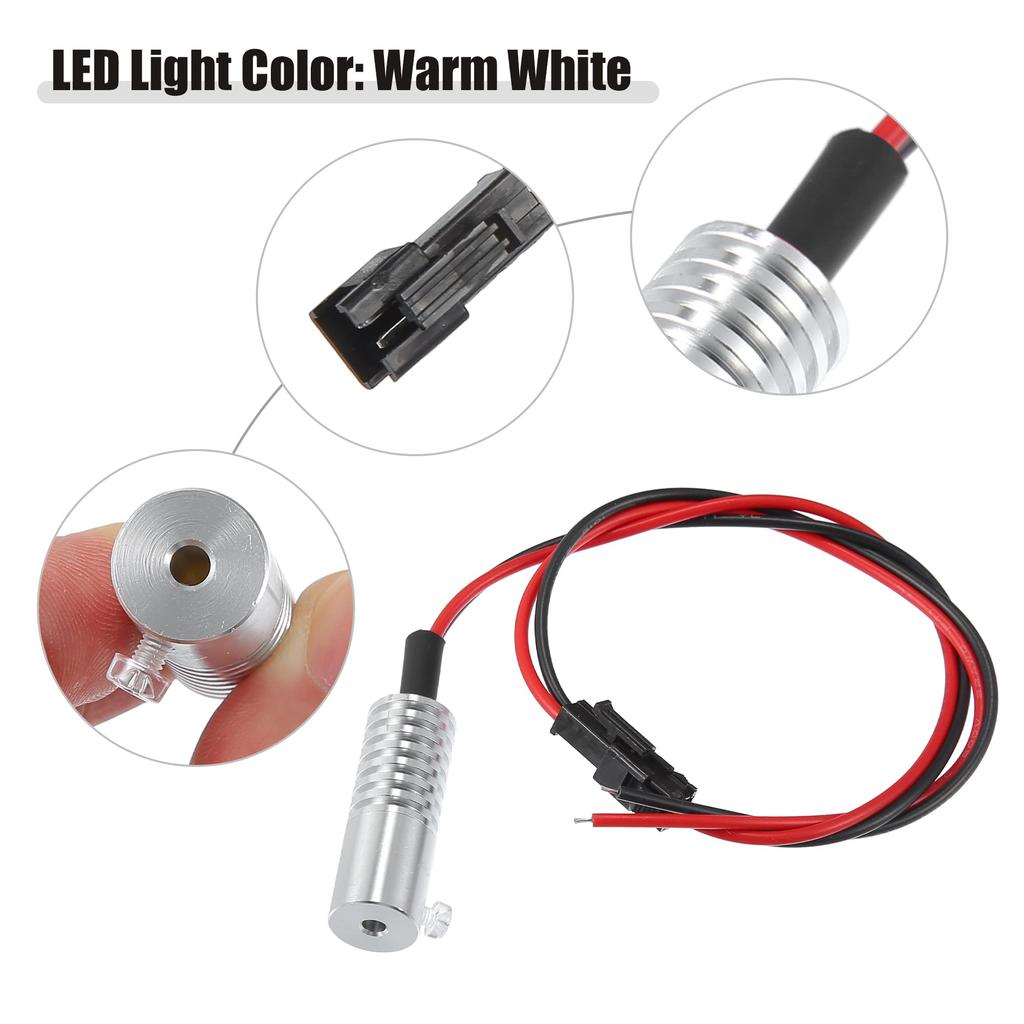 ACROPIX Aluminum Light Source Lighting Fixture for Car DIY 3mm 2W LED Warm White 1pcs