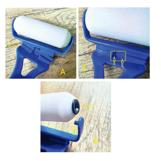 Bear Back Lotion Applicator with Reusable Rollers Foldable Long Handle Smooth Application Lotion Roller