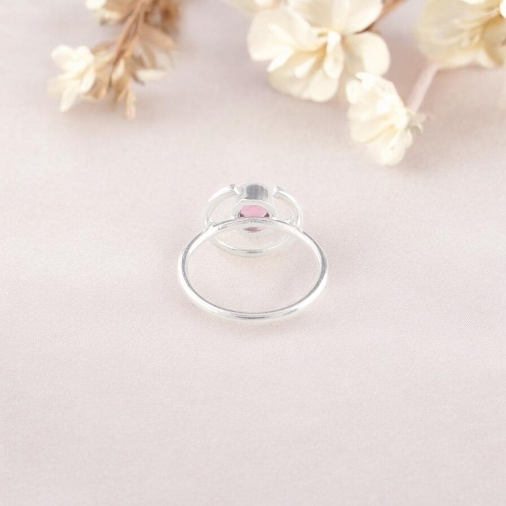Pink Tourmaline Gemstone Ring 925 Sterling Silver Handmade Jewelry Birthday Gift RR-54-13