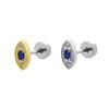 Light Luxury Zircon Heart Eyes Screw Earrings Stainless Steel Small Barbell Style Stud Ear Jewelry Party Gifts For Women Girls