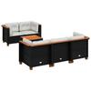 VidaXL Salon de jardin 6 pcs avec coussins noir résine tressée 3261731