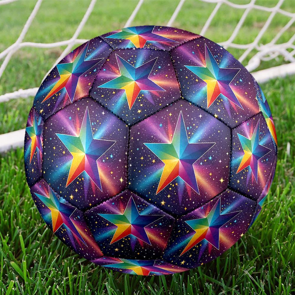 1 Stück Fußball mit Sternenhimmel-Thema, Größe 5, Leichtes PVC, Fußball für das Training im Freien, Geschenk j61451