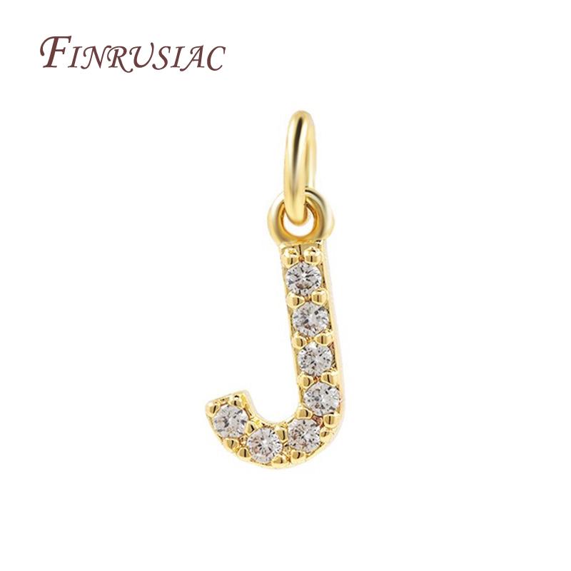 18K Gold Plated Copper A-Z Alphabet Charms For DIY Women's Necklace Jewelry Making Supplies,Fashion Inlay Zircon Letter Pendants
