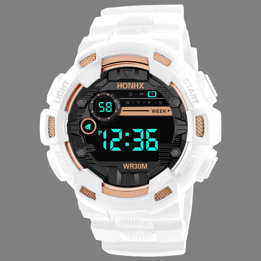 HONHX Men's Waterproof LED Multifunction Sport Watch for Middle School Students