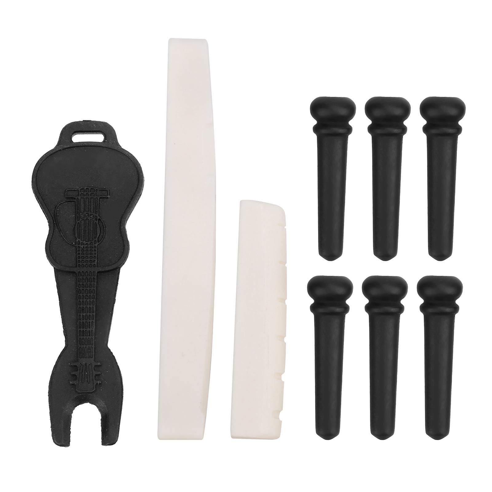 

Набор штифтов для гитарного бриджа, подушка из бычьей кости, пуллер-съемник, аксессуары для инструмента с седлом и порожком