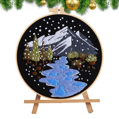 Christmas Embroidery Kit Easy Beginners Embroidery Kit Seasonal Decor For Desktop Kitchen Living Room Bedroom Dormitory