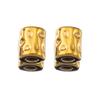 10PCS Stainless Steel Gold Plated Round Oval Dots Texture Cylinder Spacer Beads for Needlework DIY Bracelet Jewelry Making Craft