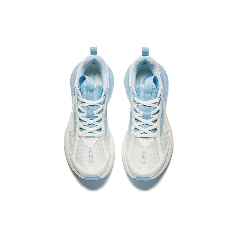 Anta Running Collection Cushioned Slip-Resistant Low-Top Running Shoes Women's White Blue Sneakers