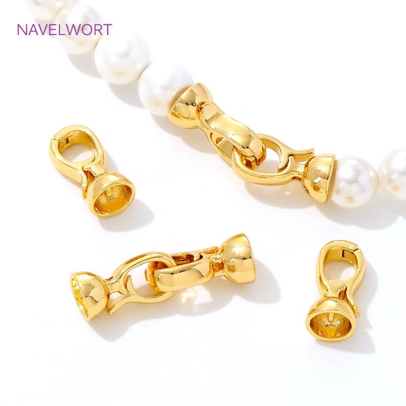 18K Gold Plated Pearl Clasp Fastener Brass Connector Clasps,Clasps For Jewelry Making,DIY Bracelet Jewelry Making Accessories