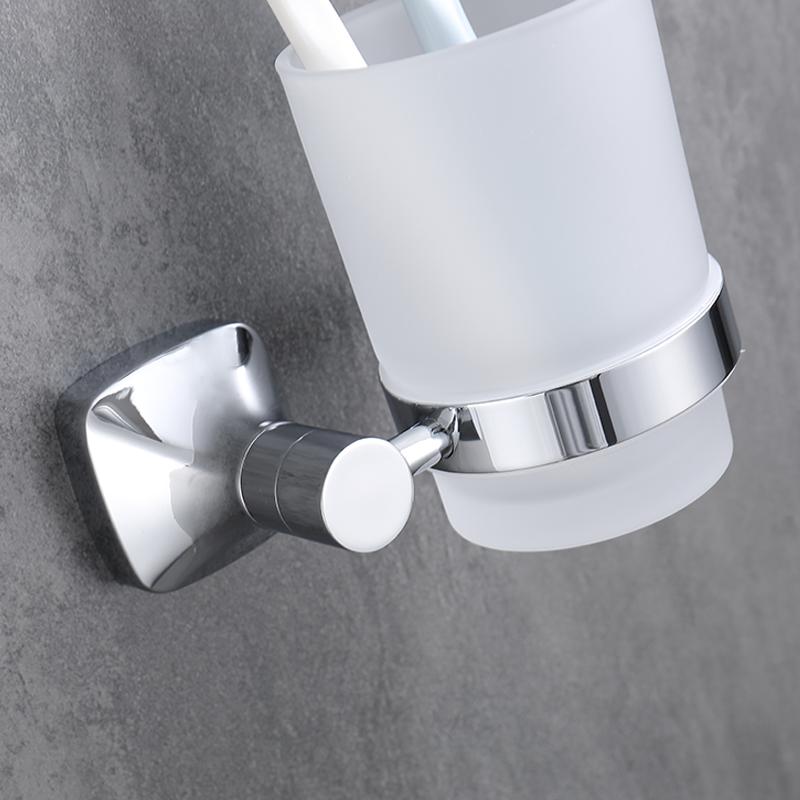 Household Chrome Bathroom Accessories 304 Stainless Steel Toilet Brush Cup Holder Soap Dispenser Hardware Pendant Frosted Glass