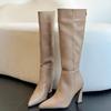 Womens Pointed Toe Stiletto Heel Slimming Over-the-Knee Boots Elastic Tall Winter Fall Shoes