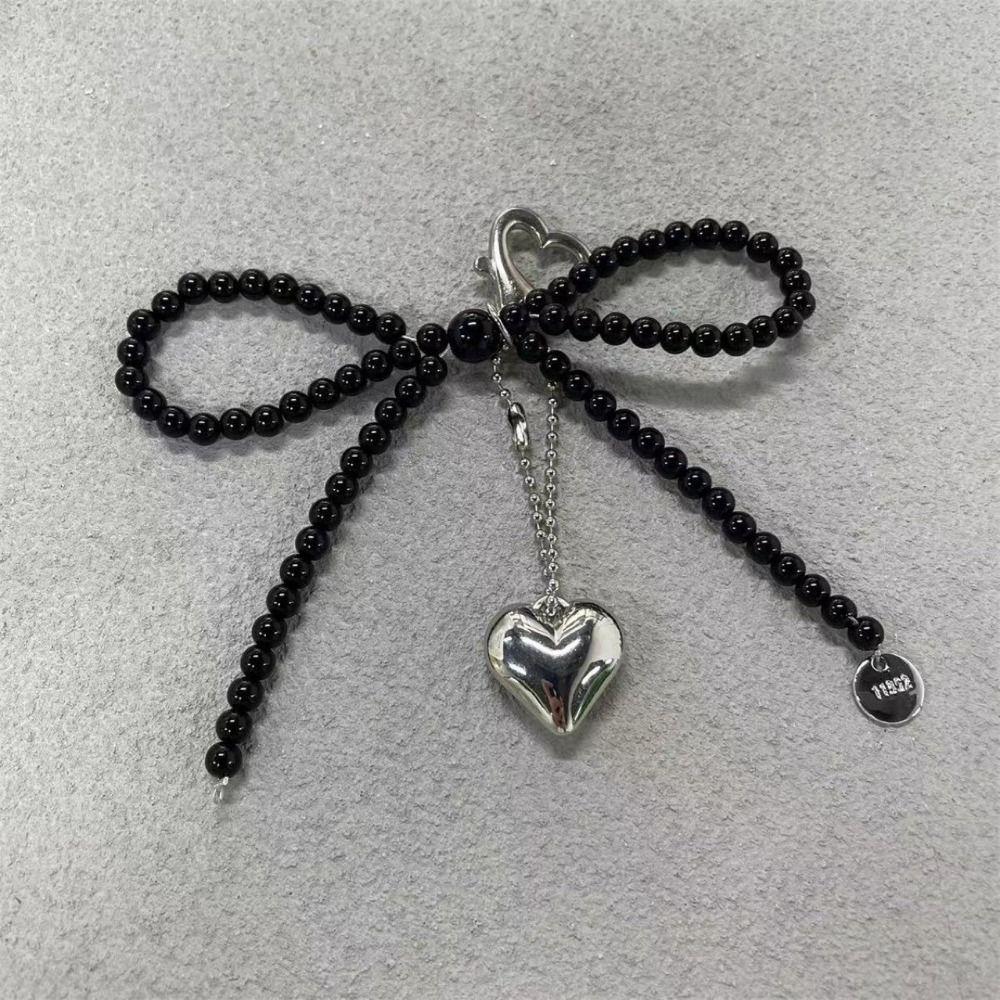 Phone Charms Heart Phone Chains Bag Pendant Pearl Bow Phone Charms Pendant  Bag Ornaments