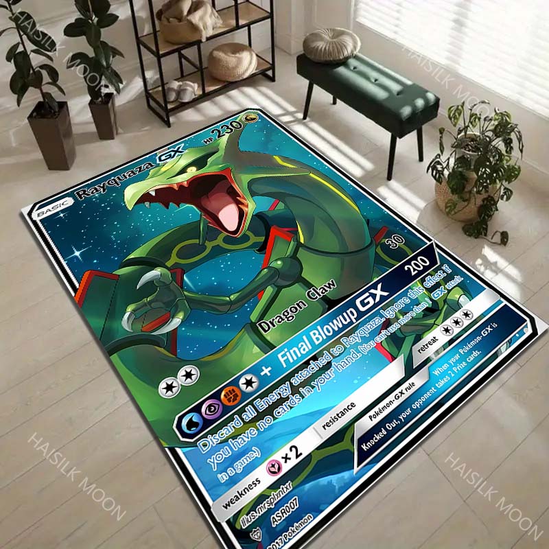 

17 Styles P-Pokemon Rayquaza Cards Pattern Carpets for Living Room Bedroom Bedside Floor Mat Area Rug Home Decor Anime Rug 40cm x 60cm