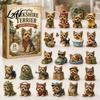 24 Days Countdown Calendar 2026 Dog Christmas Advent Calendar Puppy Figures Interactive Holiday Toy Set 2D Acrylic Cute Collectible Ornaments
