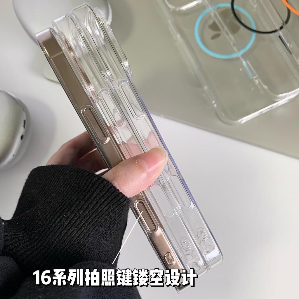 For IPhone16 Promax Magnetic Phone Case for Apple 15 All-inclusive Anti-fall 14 Transparent PC Protective Hard Case 13