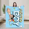 Astro Boy Character Mighty Atom Blanket Animation Flannel Vintage Warm Throw Blanket for Home Restaurant Autumn/Winter Office
