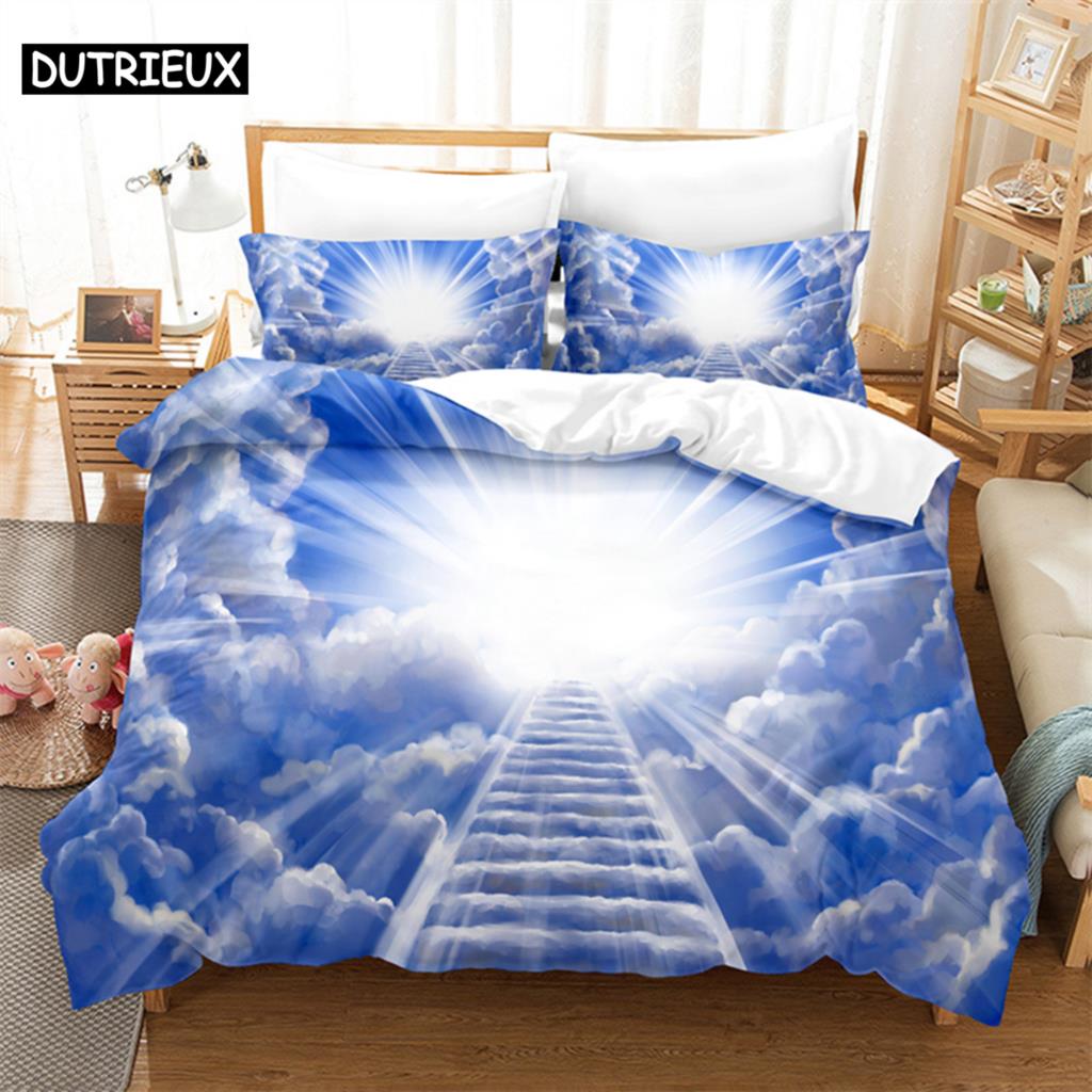 Sky Fantasy Queen Bedding Set Duvet Cover Set Kids Bedding Digital Printing Bed Linen King Size Duvet Cover Set Bedding Set