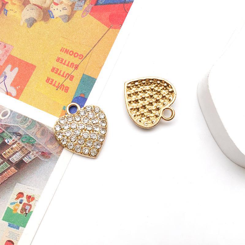 Wisiorek w kształcie serca z 15-punktowym diamentem i kolczyki na Walentynki - Ręcznie robione akcesoria do biżuterii DIY w kształcie serca z kroplą oleju