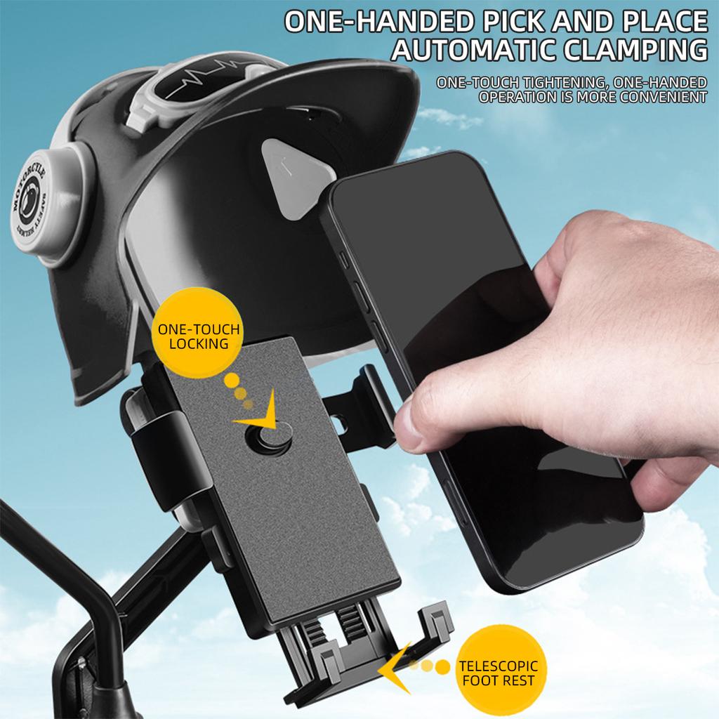 1pcs Motorcycle Mobile Phone Holder Universal Phone Holder Small Helmet Phone Stand Motorcycle Handle Gravity Mount