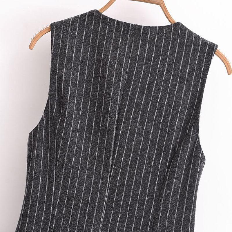 Kaslead New Women clothes Western Style Fashion Metal Zip-up round Neck Midi Dress 0264329