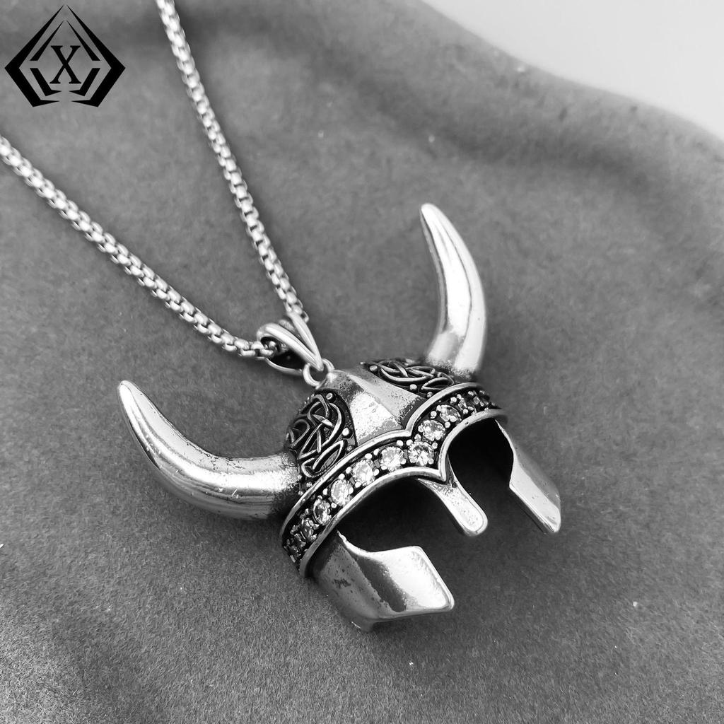 Punk Gothic Helmet Pendant Necklace - Edgy, Dark Style