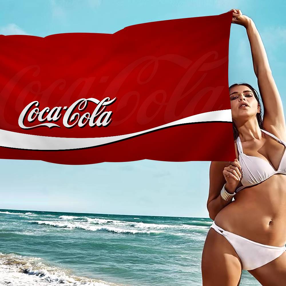 C-Coca C-Cola Bath Towel Microfiber Soft Water Absorbing Breathable For Girl Kids Decorative Cartoon Beach Towel