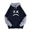 Women's Casual Print Splicing Hooded Sweatshirt Loose Sports Tops Pullover
