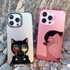 Dark Funny Cartoon Cat Have Fun Phone Case For iPhone 14 13 Pro Max 13 Mini 16 12 11 15 Pro Max 14 15 Plus Animal Laser Cover