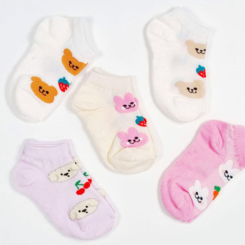 Hararoi Children s Ankle Socks Sanamang Socks 5-Pair Set No. 2 3-4 years old