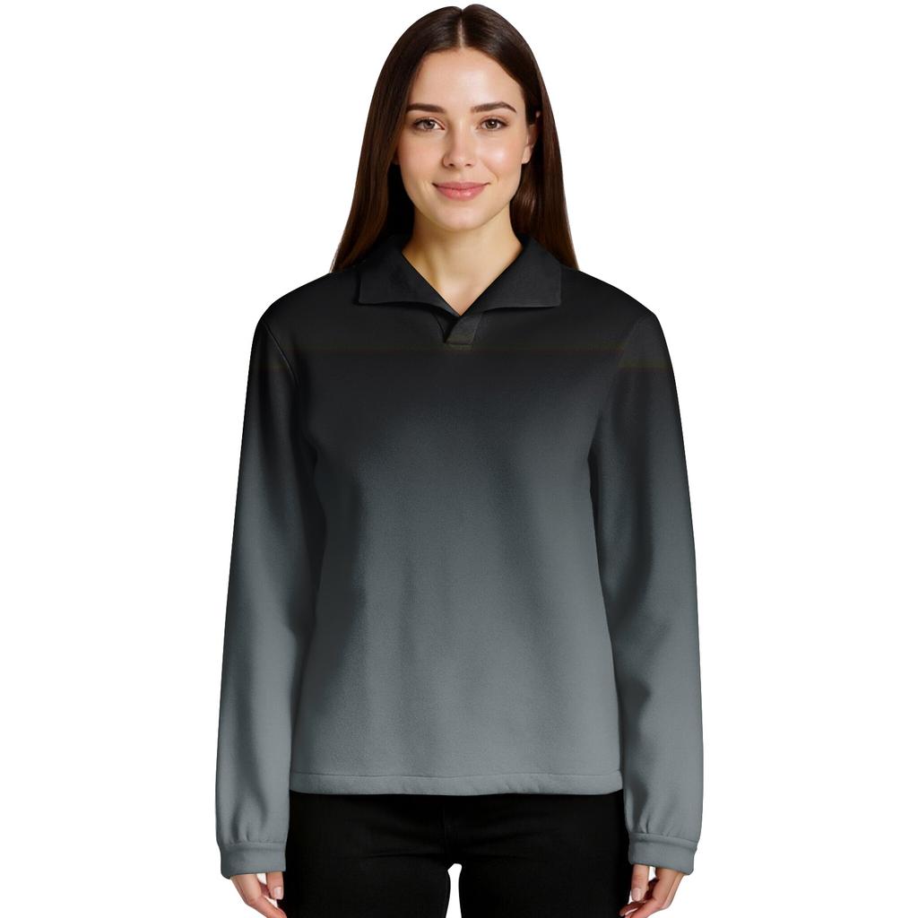 Women's Gradient Printed Pullover Long Sleeve Sports Flannel Top