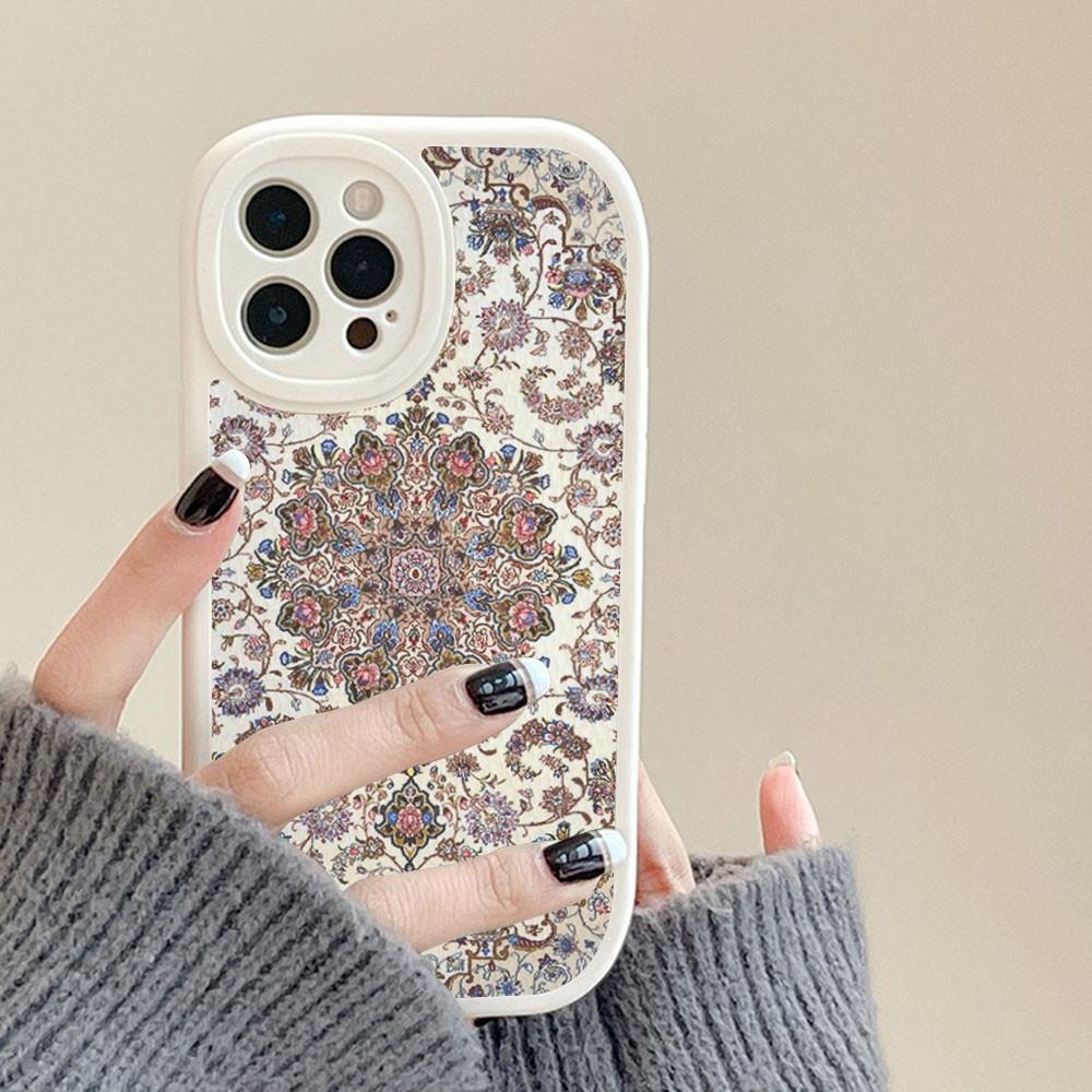 Persian Carpet Floral Art Phone Case Hard Leather For IPhone 16 15 14 13 12 Mini 11 14 Pro Max Xs X Xr 7 8 Plus Fundas