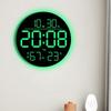  Color Changing LED Wall Clock With Oversized Display Quiet Mechanism Temperature Home