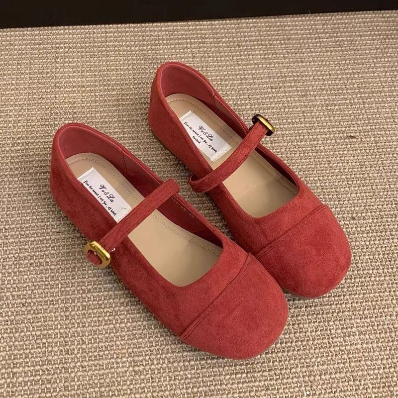 Shallow single shoes women's spring new retro gentle fairy Mary Jane women's shoes flat beanie shoes