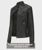 Europäische Damen Lederjacken: Schmale Passform, dünne Frühlings-/Herbstmäntel, Motorrad-Stil, großer Stehkragen.