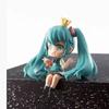 New Anime Character Miku Character Q Version Doll Pvc Cute Seat Model Decorative Toy Birthday Surprise Gift
