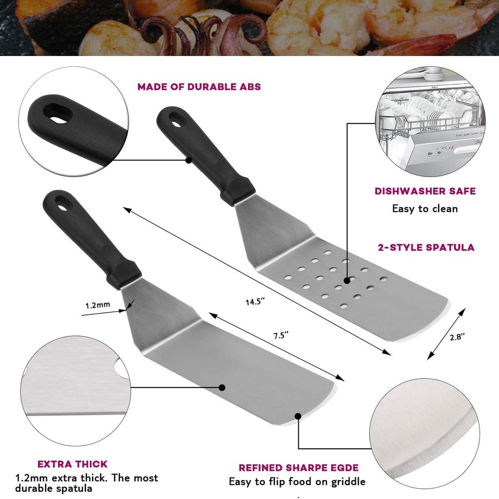 thumbnail image 2 of Blackstone Tools Grill Spatula 15-Piece Stainless Steel Griddle Accessories Kit - Complete Set For Blackstone & Camp Cooking Blackstone Griddle Accessories Accessoire Plancha 2 of 12