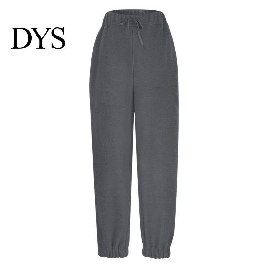 Women Commuting Pants Sweatpants Elastic High Waist Adjustable Drawstring Harem with Pockets Solid Color Loose Lounge Lambskin Fabric Casual